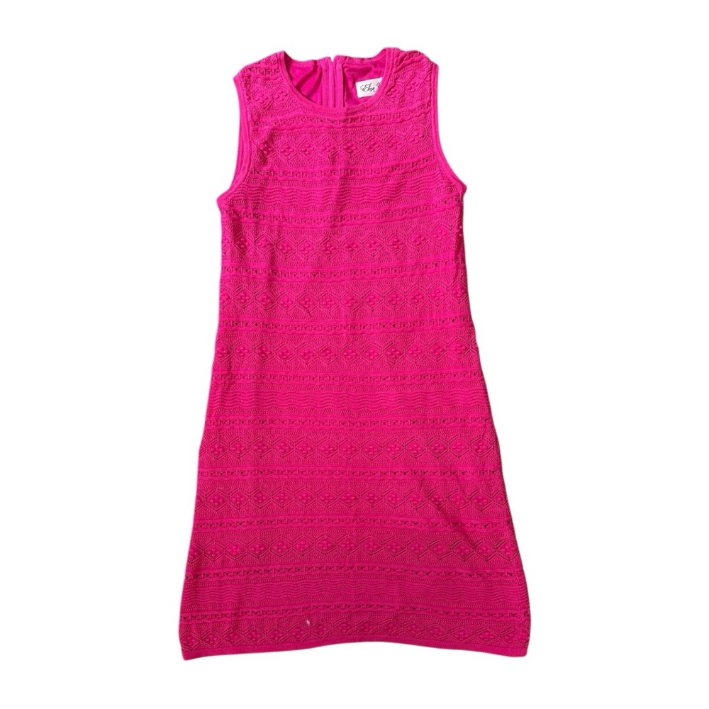 Eliza J Fuchsia Sleeveless Dress Crochet Size Medium Lined Lilly Pulitzer